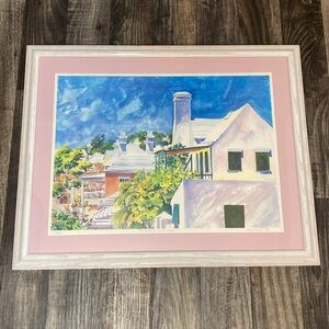 Framed Amy Haus lunchtime, St. Georges watercolor print painting picture